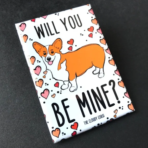 Corgi Dog Pet Portrait Valentines Day Magnet Handmade Gifts and Holiday Decor - Picture 2 of 4